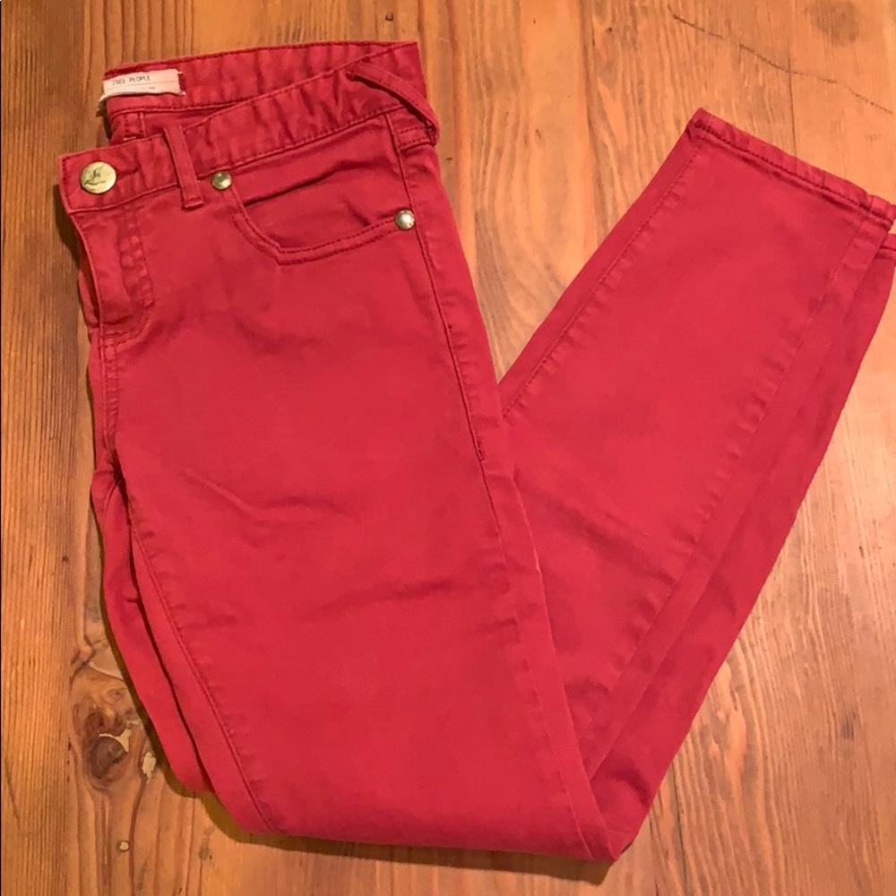 Red Free People Jeans size 27